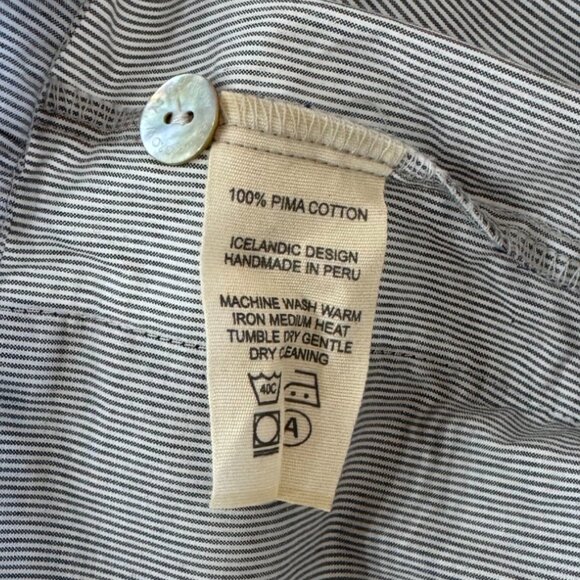 AS WE GROW - SHORT SLEEVE DRESS - 100% COTTON - STRIPES GREY WHITE - Picture 5 of 5